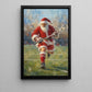 Christmas Lacrosse Canvas Painting, Santa Playing Lacrosse Sport Oil Painting Wall Art Decor, Xmas Poster Gift For Lacrosse Lover