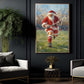 Christmas Lacrosse Canvas Painting, Santa Playing Lacrosse Sport Oil Painting Wall Art Decor, Xmas Poster Gift For Lacrosse Lover