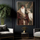 Christmas Santa Claus And Reindeer Canvas Painting, The Christmas Companions Wall Art Decor, Xmas Poster Gift For Reindeer Lover