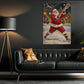 Christmas Lacrosse Canvas Painting, Santa Playing Lacrosse Sport Oil Painting Wall Art Decor, Xmas Poster Gift For Lacrosse Lover