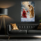 Christmas Santa Kneeling Before Jesus Canvas Painting, Jesus Is The Reason For The Season Wall Art Decor, Xmas Poster Gift For Christians