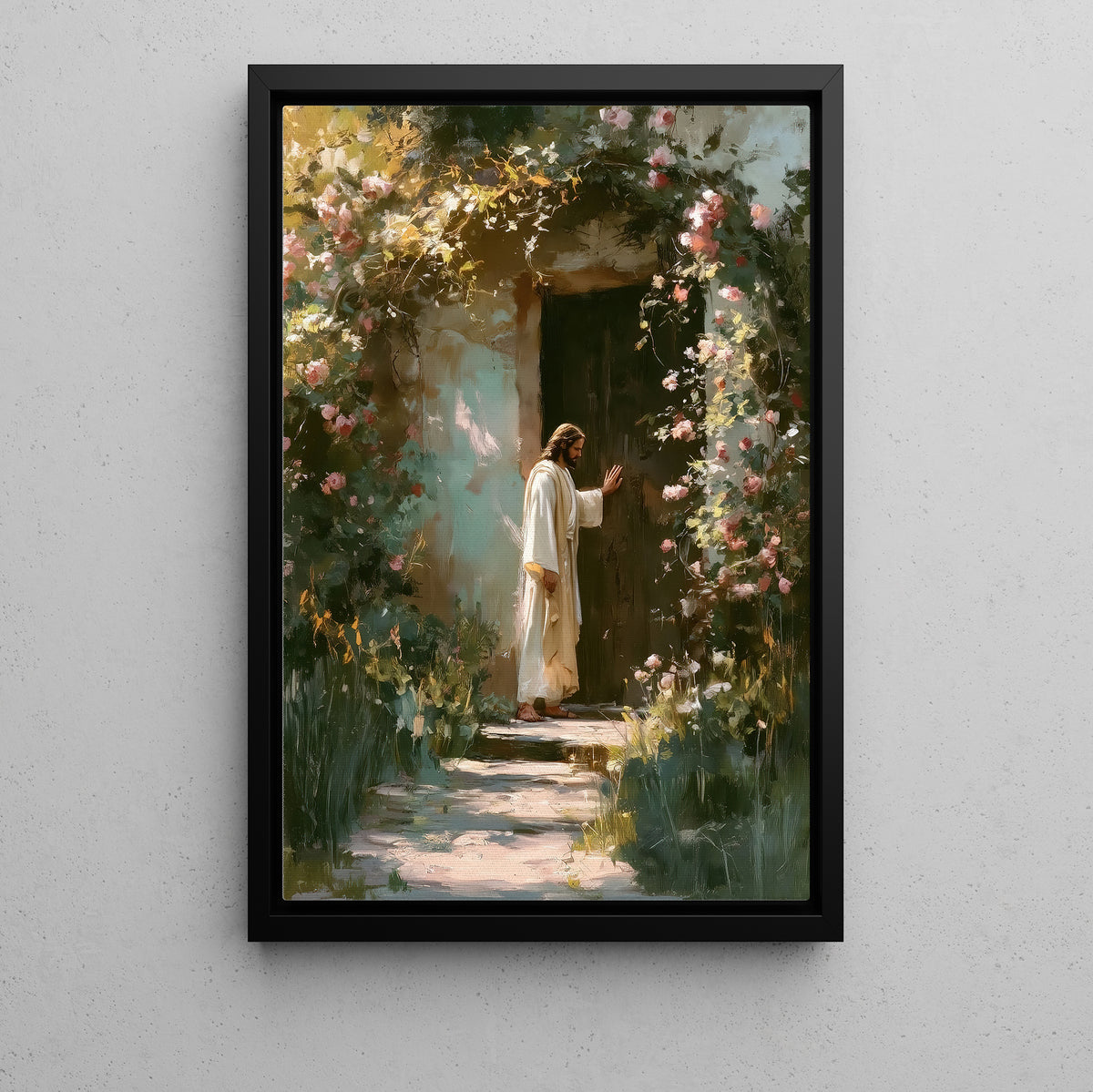 Jesus Canvas Painting, Jesus Knocking At The Door Wall Art Decor, Poster Gift For Christians