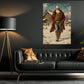 Western Christmas Cowboy Canvas Painting, Howdy Christmas Cowboy Santa Wall Art Decor, Xmas Poster Gift For Cowboys