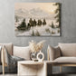 Western Christmas Cowboy Canvas Painting, Cowboys Riding Horses Through Snowy Mountains Wall Art Decor, Xmas Poster Gift For Cowboys