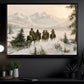 Western Christmas Cowboy Canvas Painting, Cowboys Riding Horses Through Snowy Mountains Wall Art Decor, Xmas Poster Gift For Cowboys