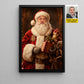 Personalized Santa Claus Canvas Painting, Custom Face Christmas Portrait Wall Art Decor, Xmas Poster Gift