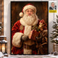 Personalized Santa Claus Canvas Painting, Custom Face Christmas Portrait Wall Art Decor, Xmas Poster Gift