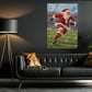 Christmas Santa Claus Rugby Canvas Painting, Santa Playing Rugby Sport Oil Painting Wall Art Decor, Xmas Poster Gift For Rugby Lover