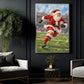 Christmas Santa Claus Rugby Canvas Painting, Santa Playing Rugby Sport Oil Painting Wall Art Decor, Xmas Poster Gift For Rugby Lover