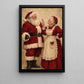 Funny Christmas Toilet Santa and Mrs Claus Canvas Painting, Santa's In Trouble Again Bathroom Wall Art Decor, Xmas Restroom Poster Gift