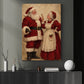 Funny Christmas Toilet Santa and Mrs Claus Canvas Painting, Santa's In Trouble Again Bathroom Wall Art Decor, Xmas Restroom Poster Gift
