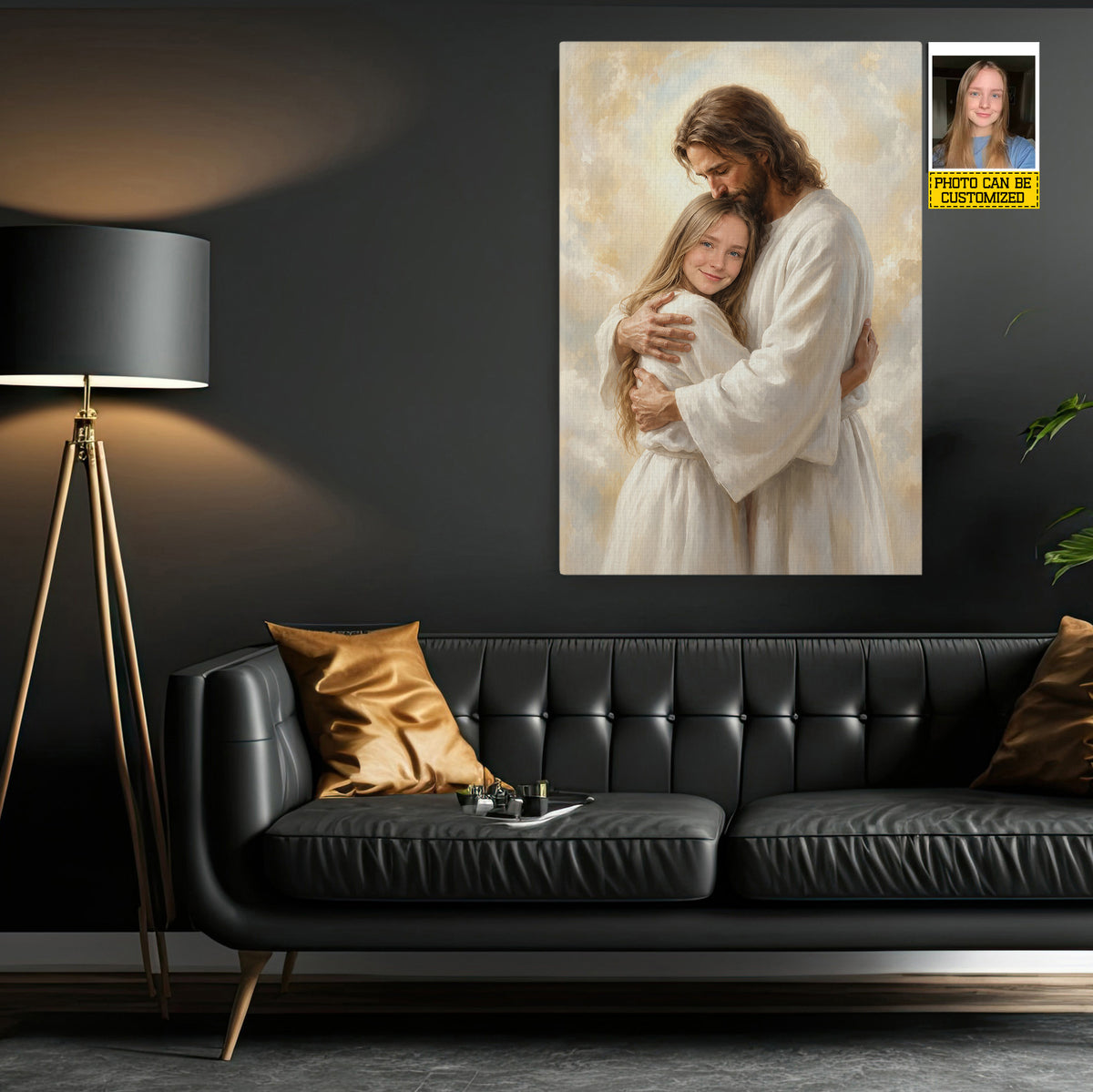 Personalized Jesus Hugging You Canvas Painting, In The Arms Of Jesus Wall Art Decor, Poster Gift For Christians