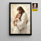 Personalized Jesus Hugging You Canvas Painting, In The Arms Of Jesus Wall Art Decor, Poster Gift For Christians