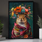 Floral Squirrel Canvas Painting, Elegant Squirrel In Floral Cloak Wall Art Decor, Poster Gift For Squirrel Lovers