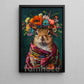 Floral Squirrel Canvas Painting, Elegant Squirrel In Floral Cloak Wall Art Decor, Poster Gift For Squirrel Lovers