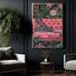 Tropical Snake Canvas Painting, Elegant Snake On Pink Sofa Wall Art Decor, Poster Gift For Snake Lovers
