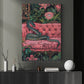 Tropical Snake Canvas Painting, Elegant Snake On Pink Sofa Wall Art Decor, Poster Gift For Snake Lovers