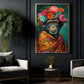 Floral Monkey Canvas Painting, Artistic Chimp Wall Art Decor, Poster Gift For Monkey Lovers