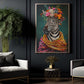 Regal Zebra Canvas Painting, The Floral Monarch Wall Art Decor, Poster Gift For Zebra Lovers