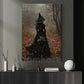 Halloween Witch Canvas Painting, Dark Earth Witch In Forest Spooky Season Wall Art Decor, Halloween Poster Gift For Witch Lover