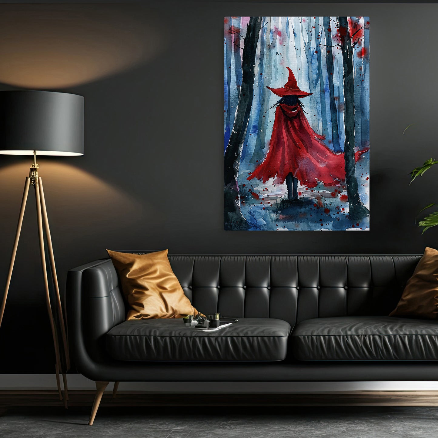 Whispers In The Blue Forest, Witches Canvas Painting, Spooky Season Wall Art Decor, Halloween Poster Gift For Witch Lovers