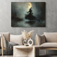 Whispers Of The Misty Moon, Witch Canvas Painting, Spooky Season Wall Art Decor, Halloween Poster Gift For Witch Lovers