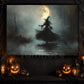Whispers Of The Misty Moon, Witch Canvas Painting, Spooky Season Wall Art Decor, Halloween Poster Gift For Witch Lovers