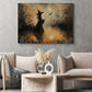 Halloween Witch Canvas Painting, The Last Spell Before Midnight Wall Art Decor, Spooky Season Poster Gift For Witch Lover