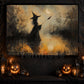 Halloween Witch Canvas Painting, The Last Spell Before Midnight Wall Art Decor, Spooky Season Poster Gift For Witch Lover