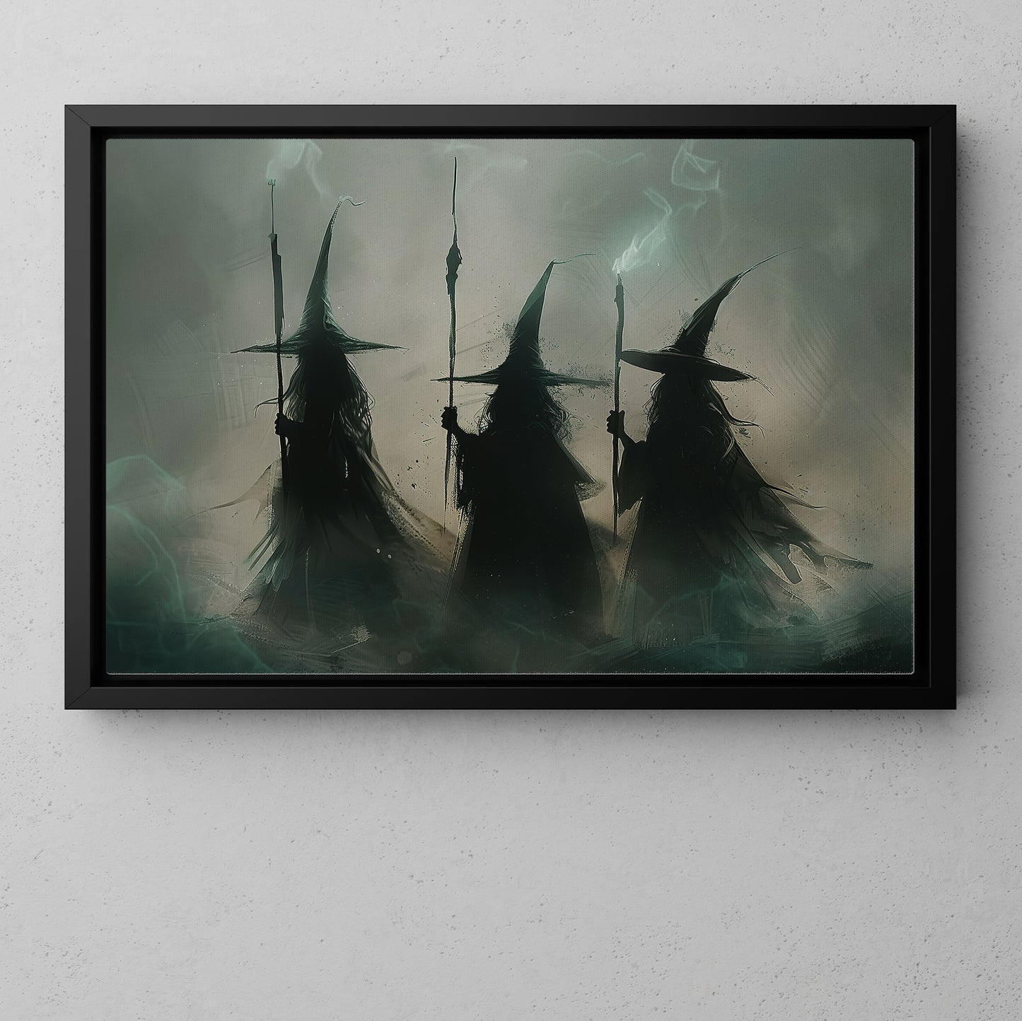 Witches' Conclave, Witch Canvas Painting, Spooky Season Wall Art Decor, Halloween Poster Gift For Witch Lovers