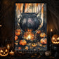 Halloween Witch Cauldron Canvas Painting, Brewing Autumn Magic Wall Art Decor, Spooky Season Poster Gift For Witch Lover