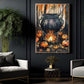Halloween Witch Cauldron Canvas Painting, Brewing Autumn Magic Wall Art Decor, Spooky Season Poster Gift For Witch Lover
