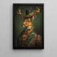 Dapper Deer, Victorian Deer Canvas Painting, Victorian Animal Wall Art Decor, Poster Gift For Deer Lovers