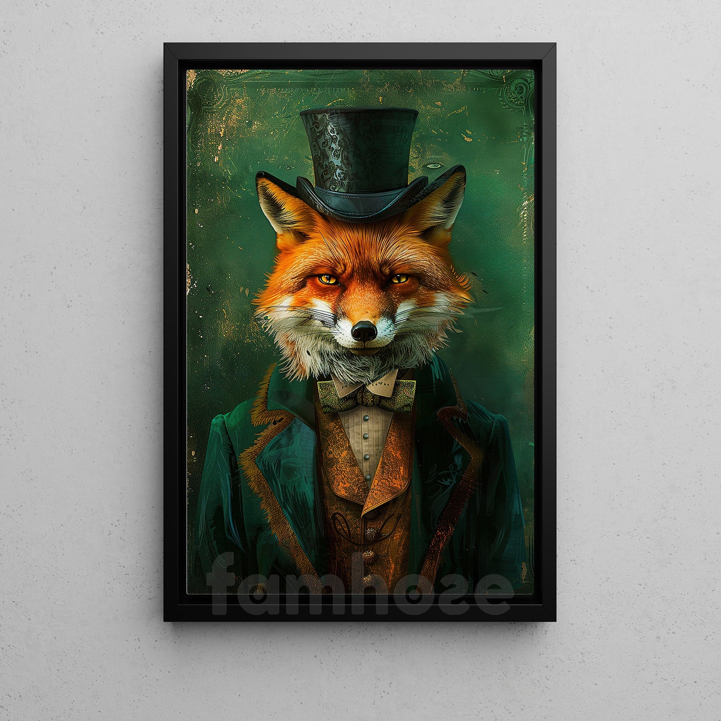 Victorian Fox Canvas Painting, The Dapper Fox Wall Art Decor, Poster Gift For Fox Lovers