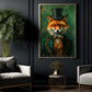 Victorian Fox Canvas Painting, The Dapper Fox Wall Art Decor, Poster Gift For Fox Lovers