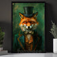 Victorian Fox Canvas Painting, The Dapper Fox Wall Art Decor, Poster Gift For Fox Lovers