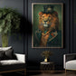 Victorian Lion Canvas Painting, The Aristocratic Lion Wall Art Decor, Poster Gift For Lion Lovers