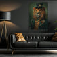 Victorian Lion Canvas Painting, The Aristocratic Lion Wall Art Decor, Poster Gift For Lion Lovers