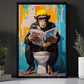 Colourful Toilet Monkey Canvas Painting, Hipster Monkey On Toilet Bathroom Wall Art Decor, Poster Gift For Toilet Lovers, Monkey Lovers