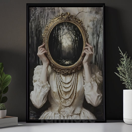 Vintage Faceless Mystery Canvas Painting, The Portal Within Wall Art Decor, Poster Gift To House Or Office