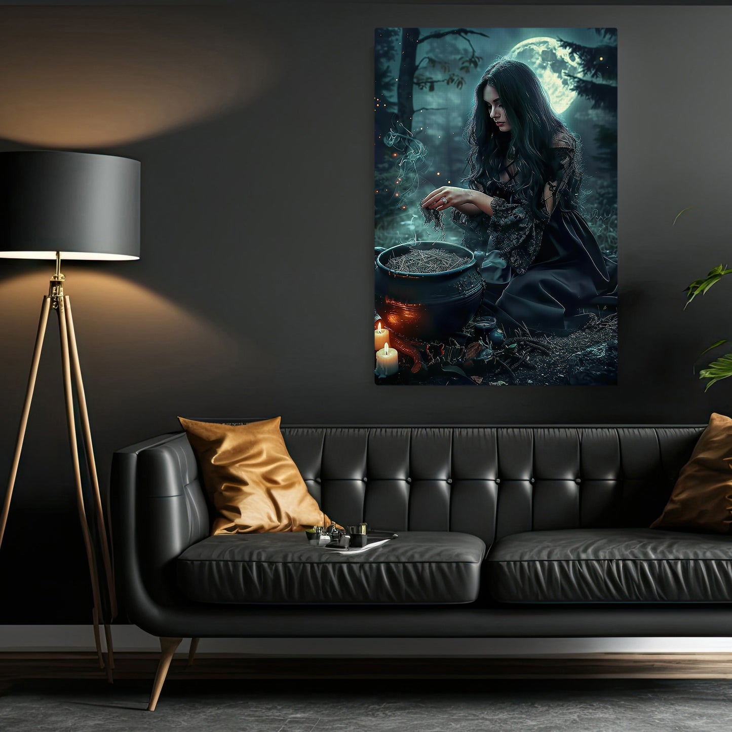 The Witch's Secret Halloween Canvas Painting, Spooky Season Wall Art Decor, Halloween Poster Gift For Witch Lovers