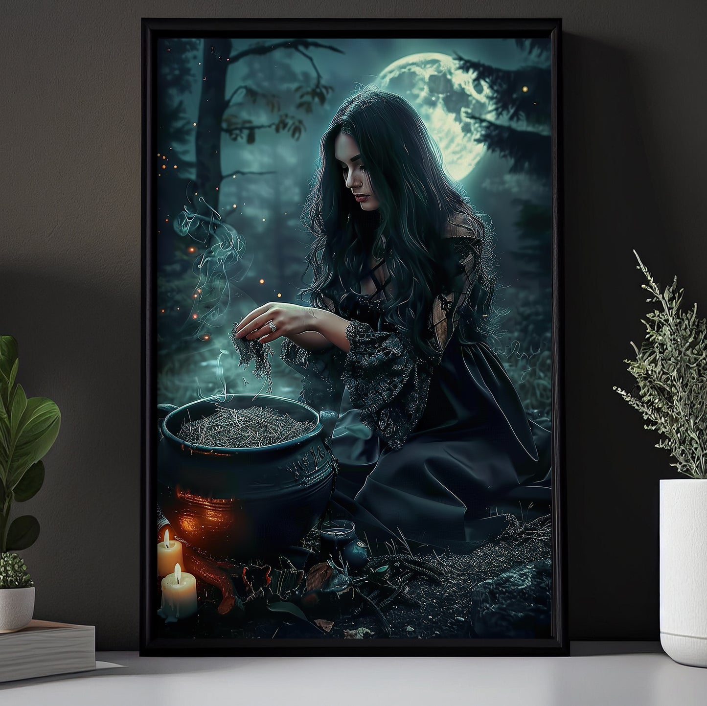 The Witch's Secret Halloween Canvas Painting, Spooky Season Wall Art Decor, Halloween Poster Gift For Witch Lovers