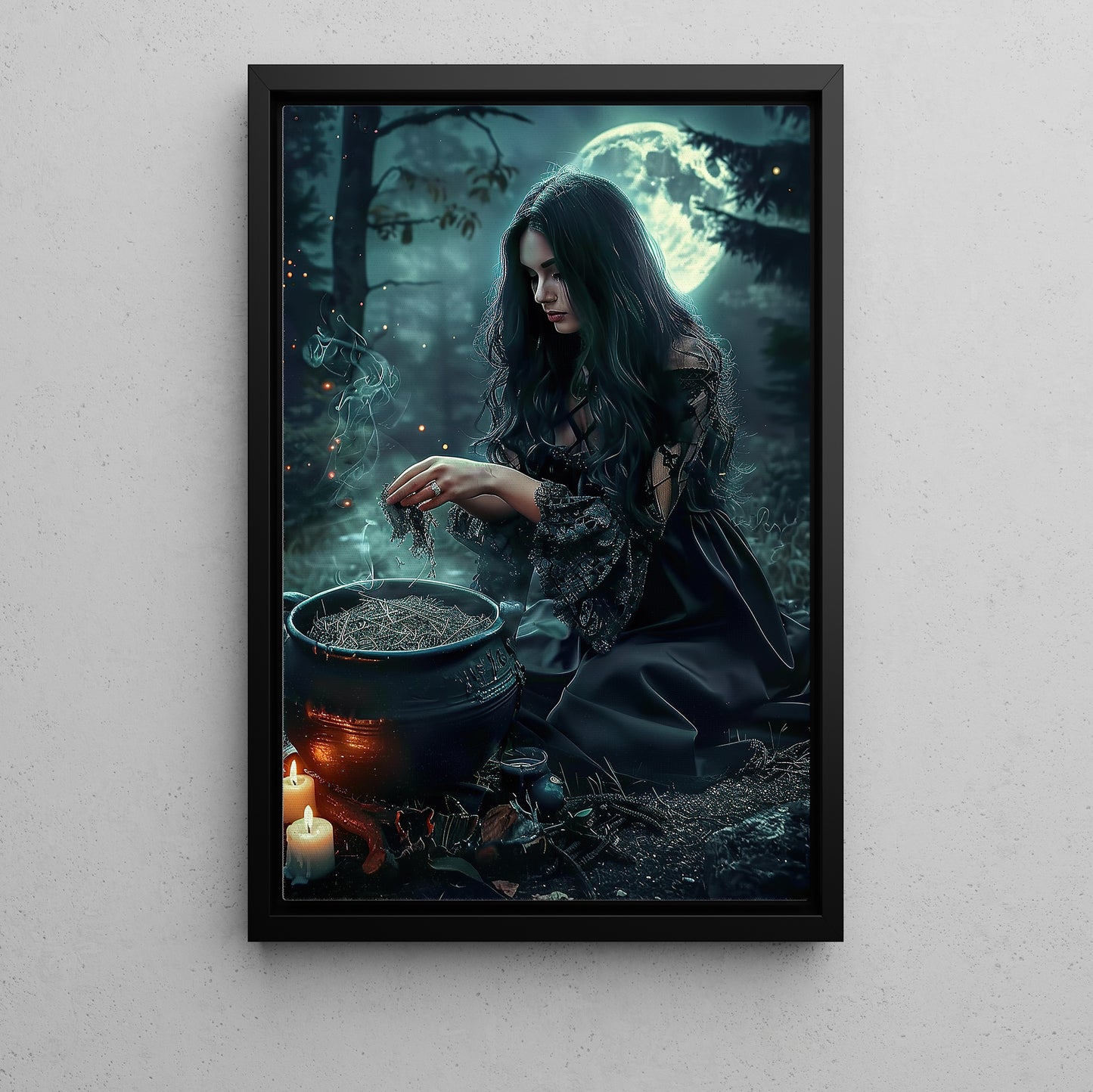 The Witch's Secret Halloween Canvas Painting, Spooky Season Wall Art Decor, Halloween Poster Gift For Witch Lovers