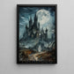 Halloween Canvas Painting, Haunted Castle Spooky Season Wall Art Decor, Halloween Poster Gift