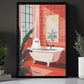 A Ghostly Bath Time, Ghost Canvas Painting, Spooky Season Wall Art Decor, Halloween Poster Gift For Ghost Lovers