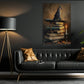 Witch Hat & Magic Books Canvas Painting, The Witch's Favorite Reading Corner Spooky Season Wall Art Decor, Halloween Poster Gift For Book Lover