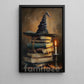 Witch Hat & Magic Books Canvas Painting, The Witch's Favorite Reading Corner Spooky Season Wall Art Decor, Halloween Poster Gift For Book Lover