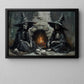 A Fireside Reunion, Witch Canvas Painting, Spooky Season Wall Art Decor, Halloween Poster Gift For Witch Lovers