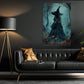Halloween Witch Canvas Painting, Into The Whispering Woods Spooky Season Wall Art Decor, Halloween Poster Gift For Witch Lover