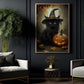 Black Cat Mystique Halloween Canvas Painting, Spooky Season Wall Art Decor, Halloween Poster Gift For Cat Lovers